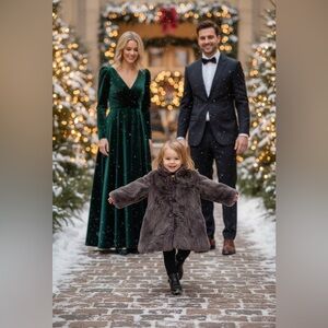 Vintage 2000 Handmade ♥️ oversized children’s faux fur pea coat